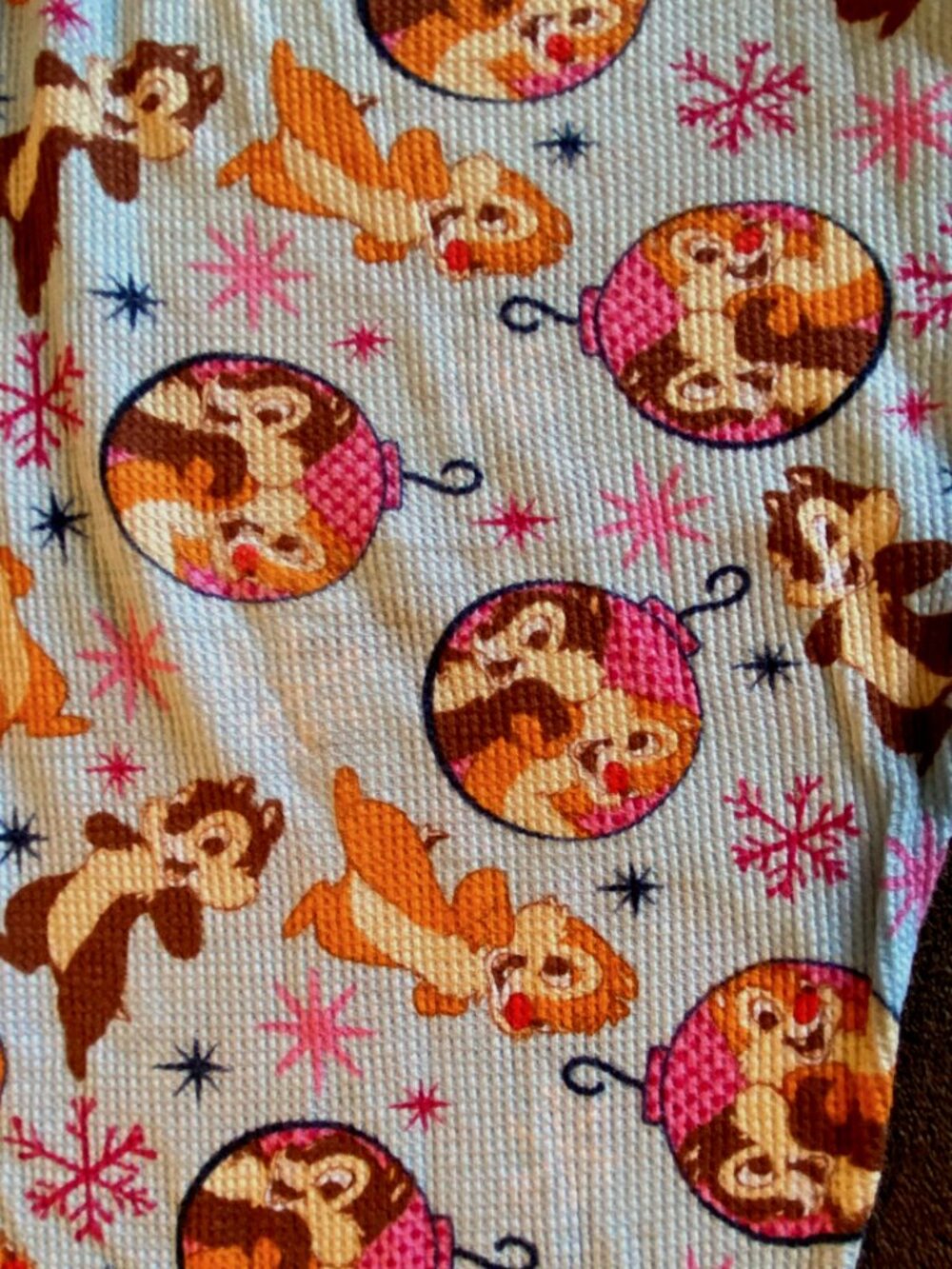 Christmas Holiday All Over Alvin Chipmunk Print Waffle Knit Thermal Pajama Pants